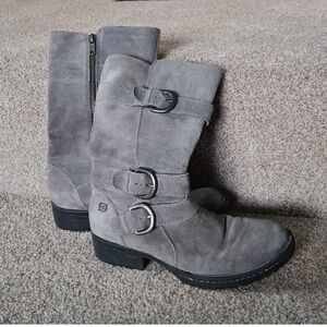Born Gray Suede Combat Boots